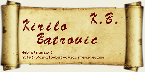 Kirilo Batrović vizit kartica